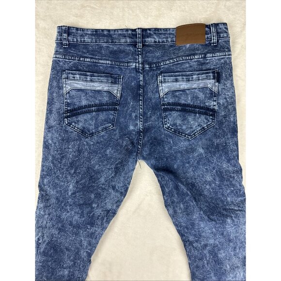 2 Phat Farm Jeans Mens 36x30 Blue Acid Wash Skinny Fit Stretch Denim Pants Adult - Picture 10 of 16